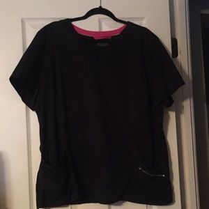 Beyond scrubs scrub top black 3x